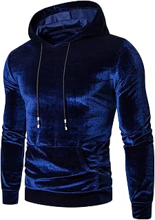 OULIWANGLUO Men's Velvet Casual Hooded Pullover Casual Hoodies Winter Velvet Warm Pure Gold Velvet Hoodie Blouse Hoodies