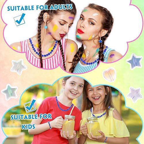 Miniatura 10 de 400 cuentas acrílicas de corazón para la fabricación de joyas, lindas pulseras de EVERMARKET a granel, cuentas sueltas de estrella de 0.433 in,