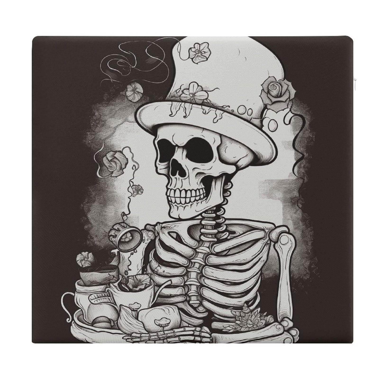 LDGSUPH Skeleton Chef Seat Cushion Office Chair Cushion Square Cushion Zabuton Soft Floor Cushion Comfortable Couch Cushion Support Memory Foam Chair Pad for Home Travel Car