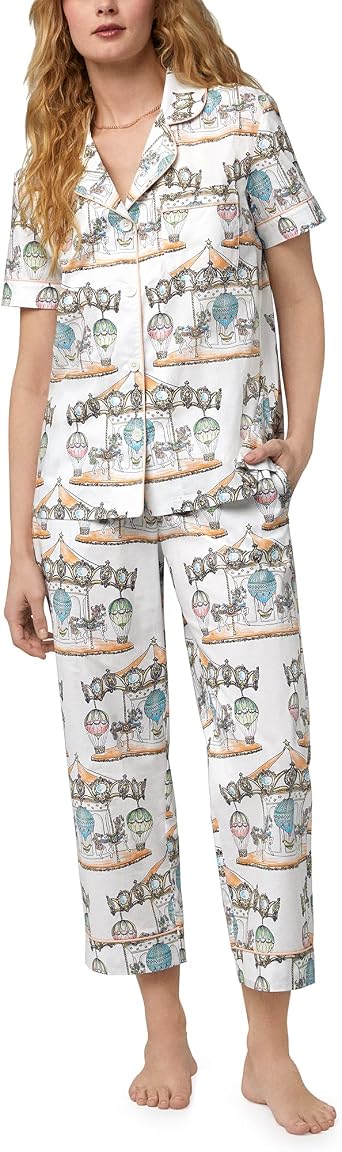 BedHead - S/S Poplin Capri PJ Set - Carousel - Medium