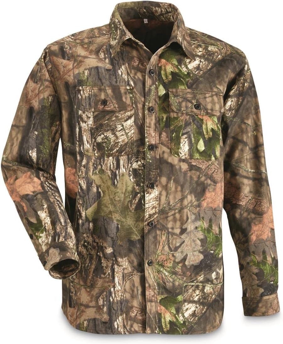 Guide Gear Camo Shirts for Men, Button Up Shirts Long Sleeve Camouflage for Hunting