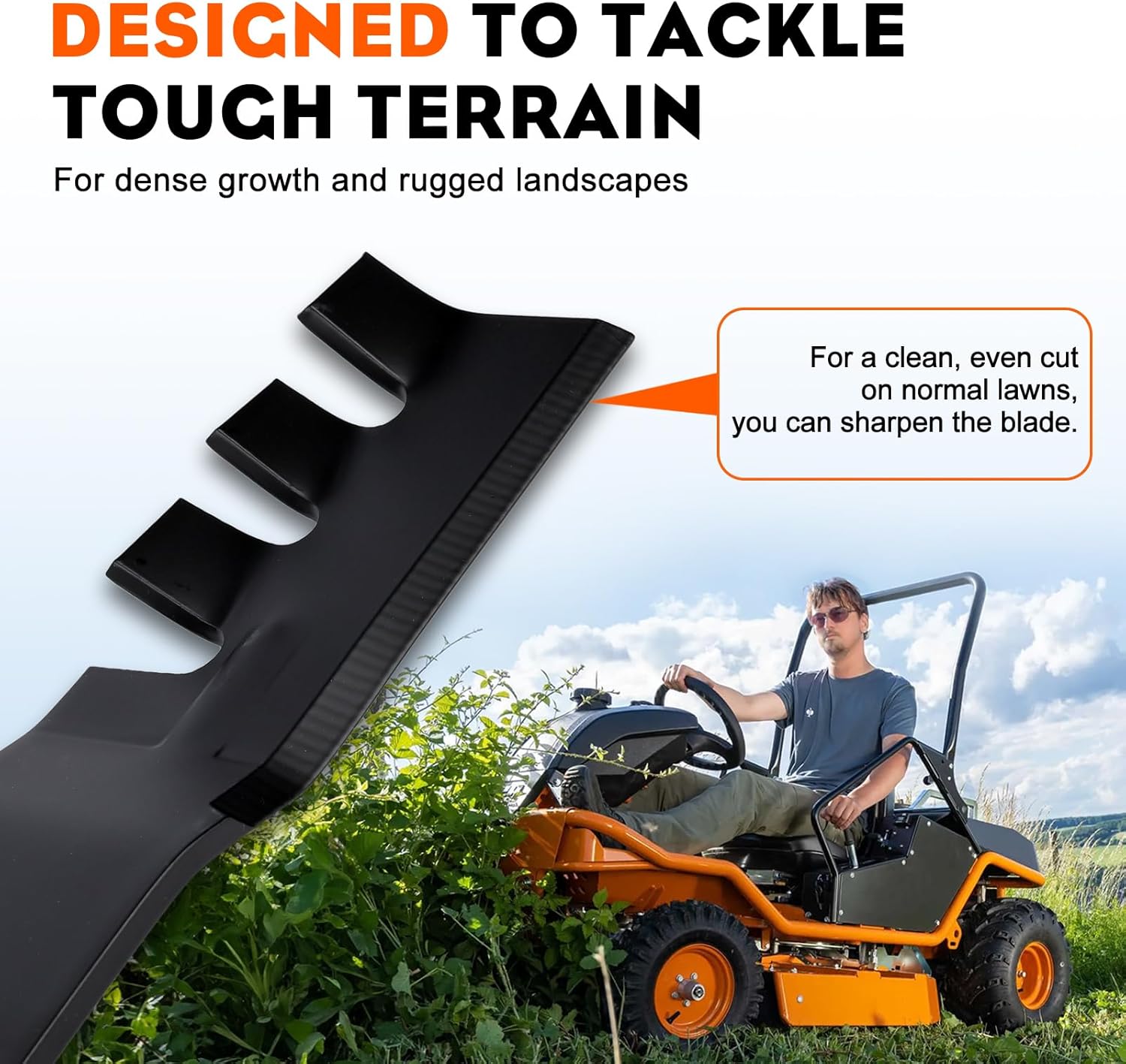 Hipa 2-Pack GY20850 High Lift Mower Blades 7-Point Star Set for D105 D130 S100 E100 42 Inch Deck Zero Turn Lawn Mower Riding Mower Models Replace GX22151 GY20850X AM137328