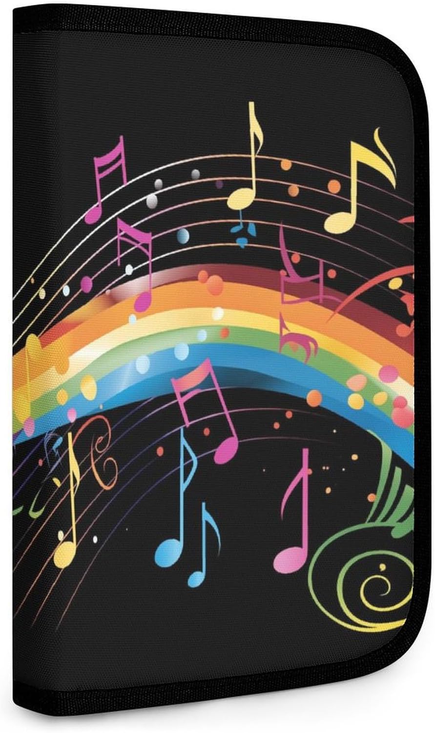 Rainbow Musical Note Artistic Folding Storage Bag Tools Storage Carrying Case Makeup Travel Case Portable Makeup Bag Organizer
