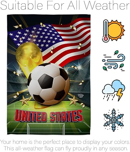 Miniatura 6 de Bandera de jardín de Estados Unidos para la Copa del Mundo, juego de fútbol, portería, pelota de fútbol, actividades de entretenimiento, decoración