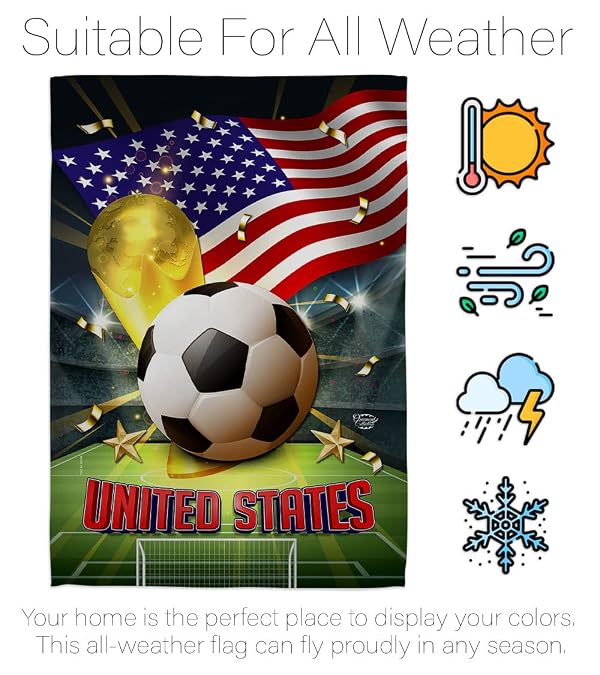 World Cup United States Garden Flag - Set Mailbox Hanger Sports Soccer Game Goal Ball Football Entertainment Activity Physical - House Banner Small Yard Gift Double-Sided Made In USA 13 X 18.5 by Ornament Collection - Used condition - Image 11