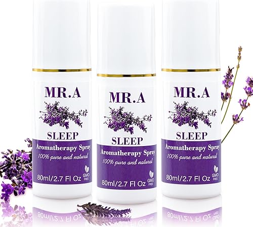 Juego de 3 almohadas de lavanda para dormir en aerosol para habitación, niebla de almohada con aceite esencial de lavanda, línea de larga duración y