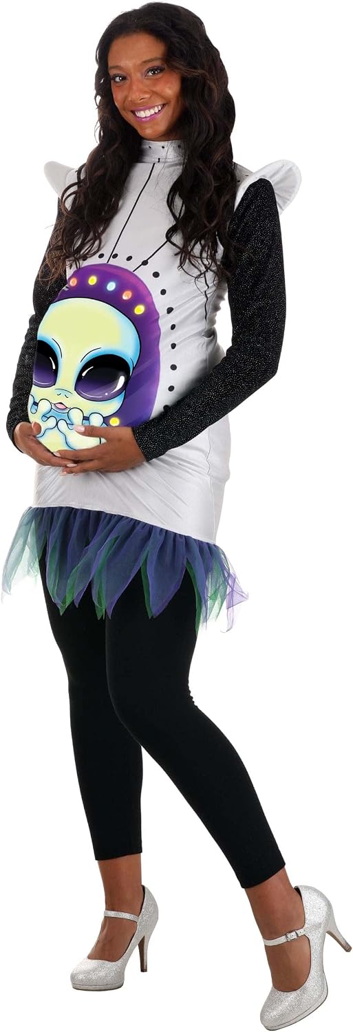 Women's Maternity Alien Spaceship Costume, Pregnant Belly Halloween Outfit