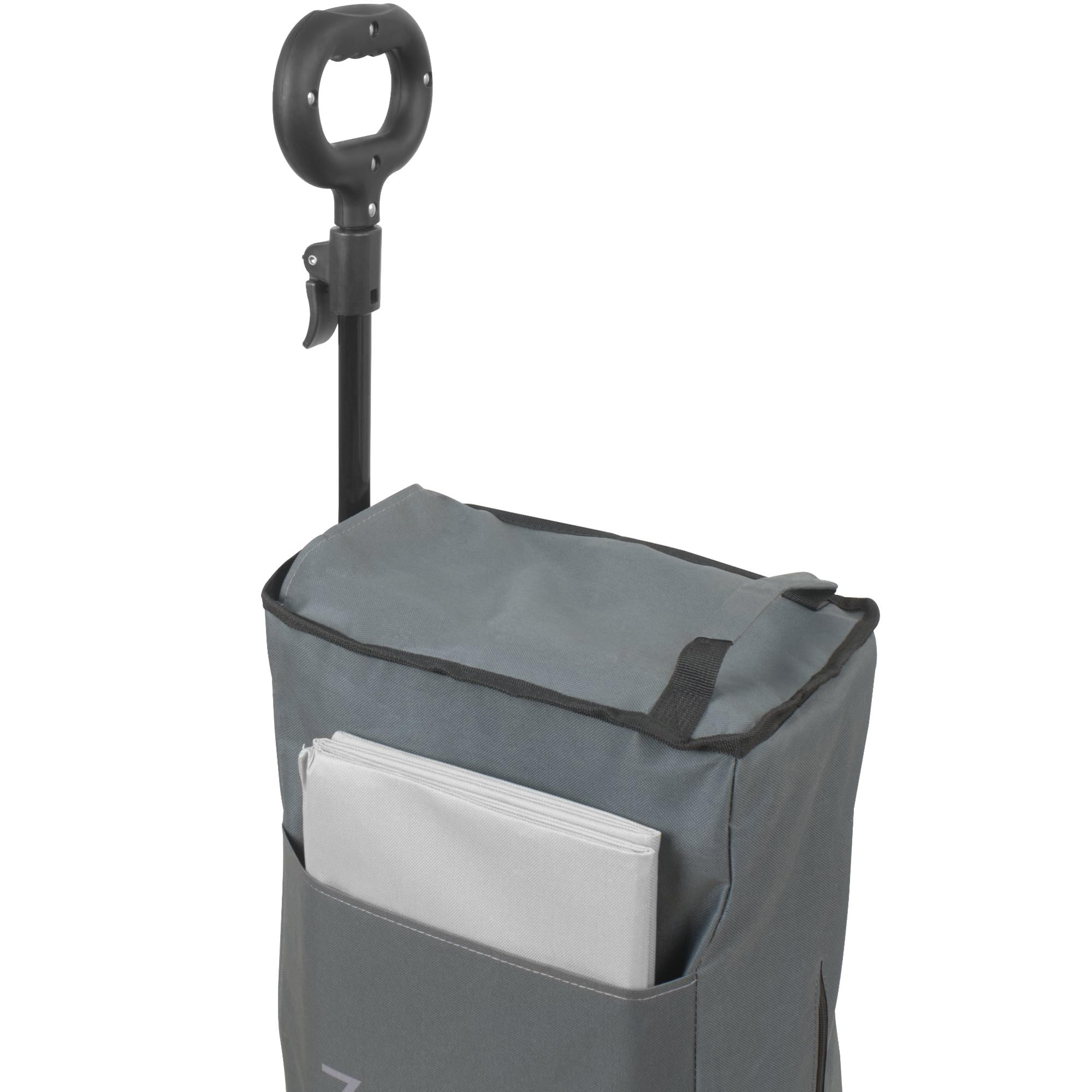 Zelsius Carrello pieghevole, grigio, carrello da trasporto, carrello pieghevole, carrello da giardino con tettuccio parasole, carrello da trasporto pieghevole