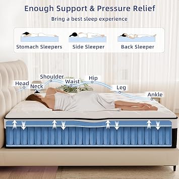 12 Inch Queen Hybrid Memory Foam Mattress in a Box