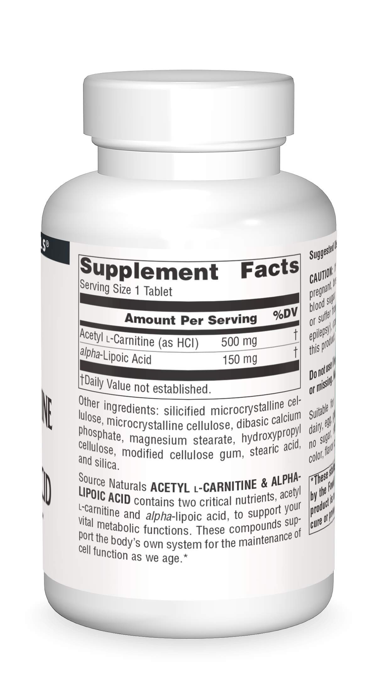 Source Naturals Acetyl L-Carnitine & Alpha-Lipoic Acid 650mg - 180 Tablets — Amazon image 3