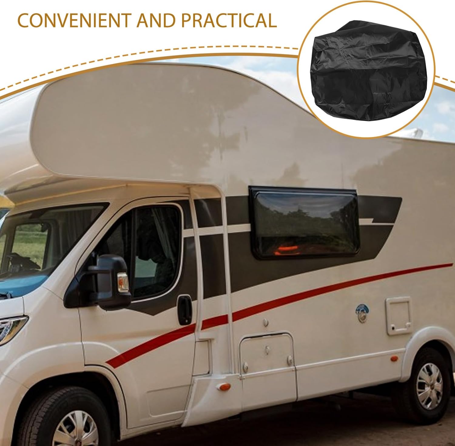Black Rv Air Conditioner Trailer Roof Cover for Camper Air Conditioning Year Easy Installation