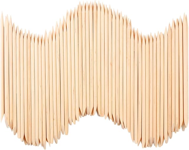 300 PCS Wooden Orange Sticks Nail Cuticle Sticks Double Sided Multifunctional Manicure Wood Sticks for Pusher Remover Manicure Art Pedicure 4.5In