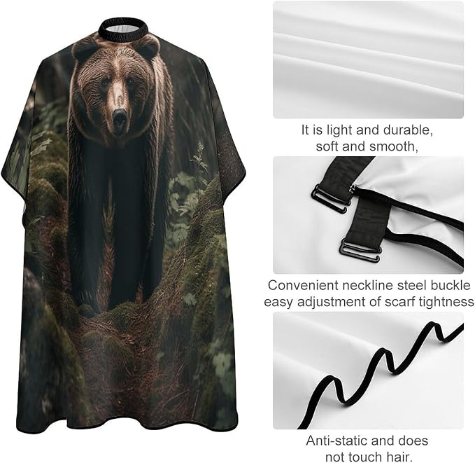 Capa para corte de cabello impermeable ajustable unisex miniatura 4