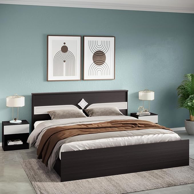 GODREJ INTERIO Astra V2 Queen Size Engineered Wood Bed with Pullout ...