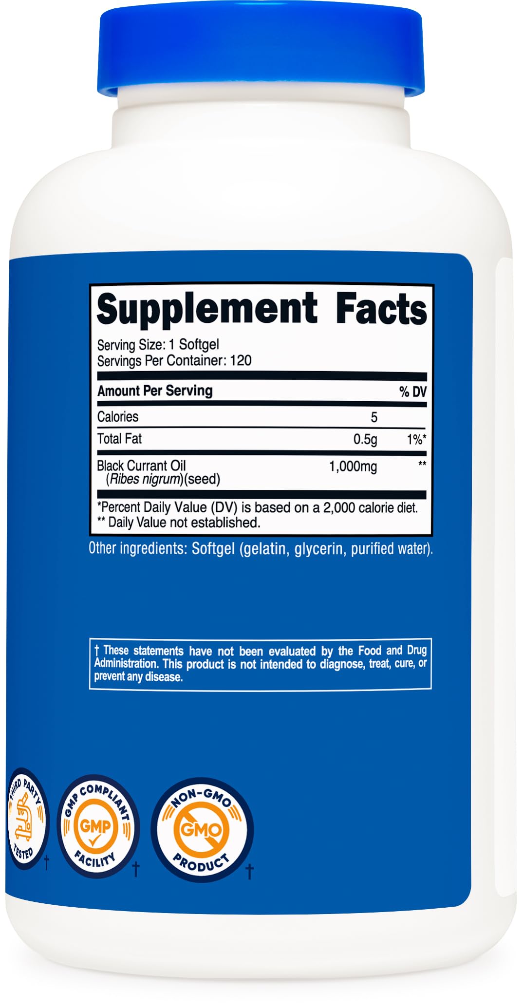 Nutricost Black Currant Oil (1000mg) 120 Softgels, Cold Pressed, GMO-Free — Amazon image 5