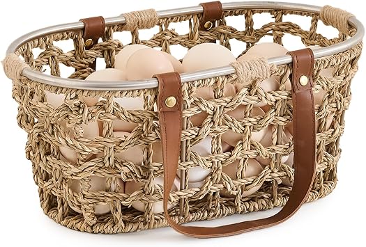 Farmhouse Seagrass Egg Baskets