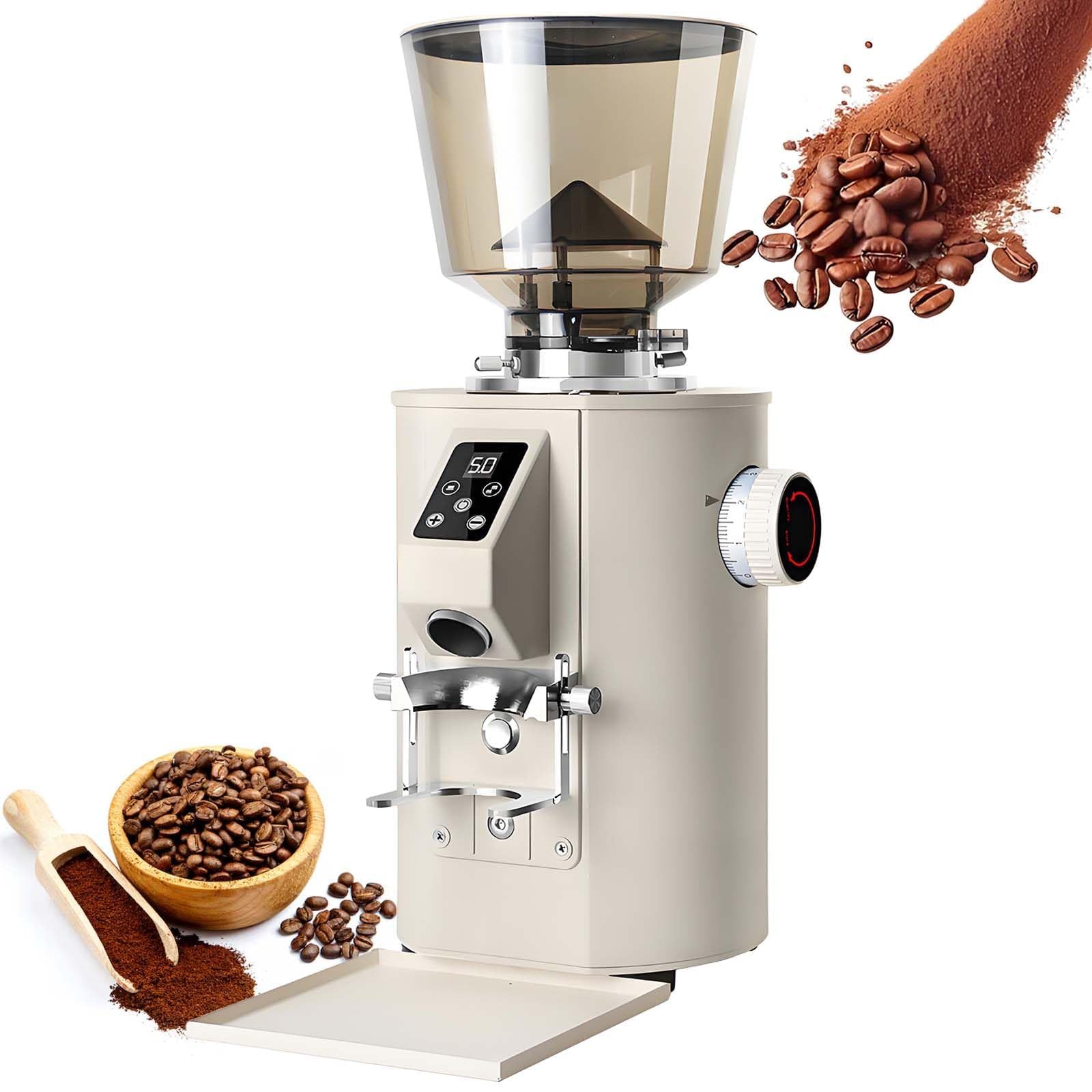Elektryczny młynek do kawy, profesjonalny ekspres do mielenia ziaren kawy espresso, 9 precyzyjnych ustawień, dozowanie ilościowe proszku/timer, do stosowania w kawiarniach, reszta