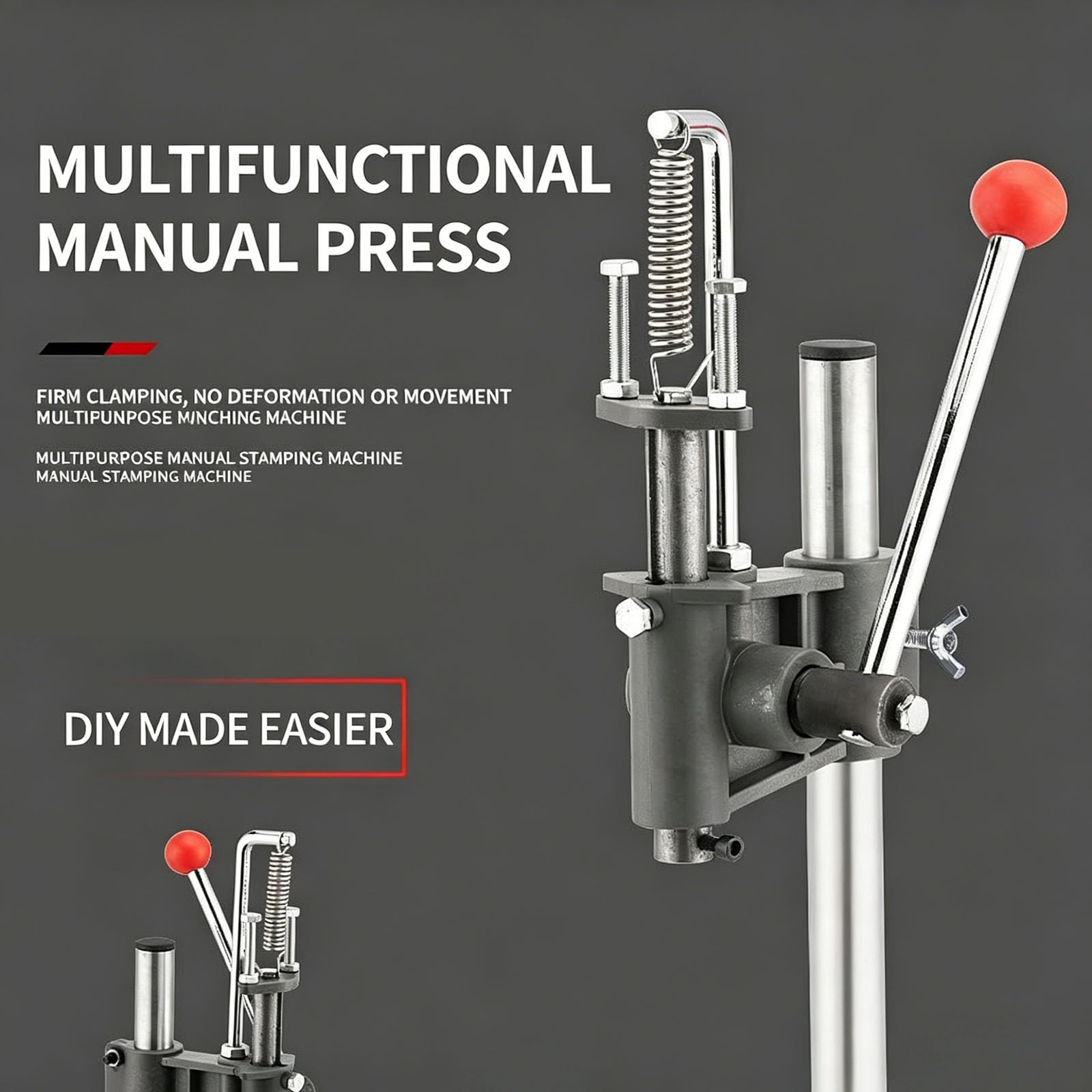 Máquina de Troquelado Manual, Troqueladora de Cuero Ajustable en Altura, para Diversos Materiales. Troqueladora y Perforadora de Husillo