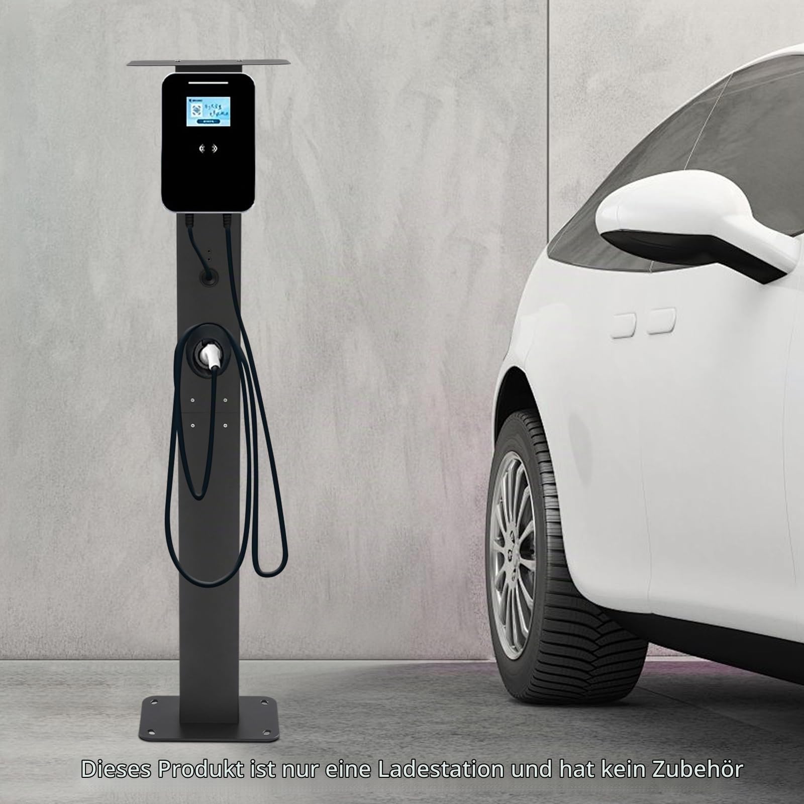Wallbox Standfuß, EV Stand Standmontagepfosten, V-Ladesäule für den Außenbereich, Standsäule für Wallbox Ladestationen für Elektroautos, 28 x 21 x 130,5cm