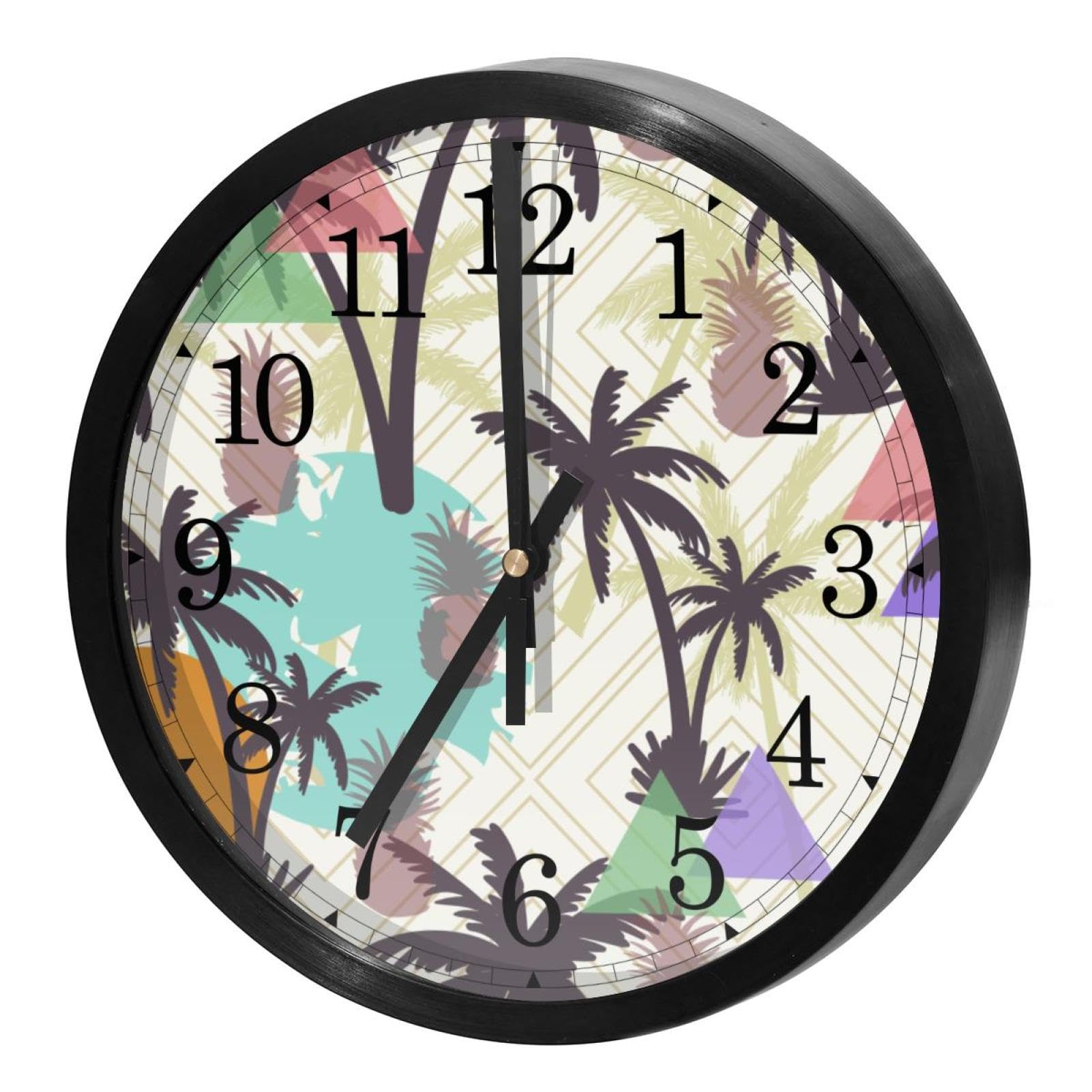 Horloge murale silencieuse à quartz Palmetto pour salon et bureau sans tic-tac