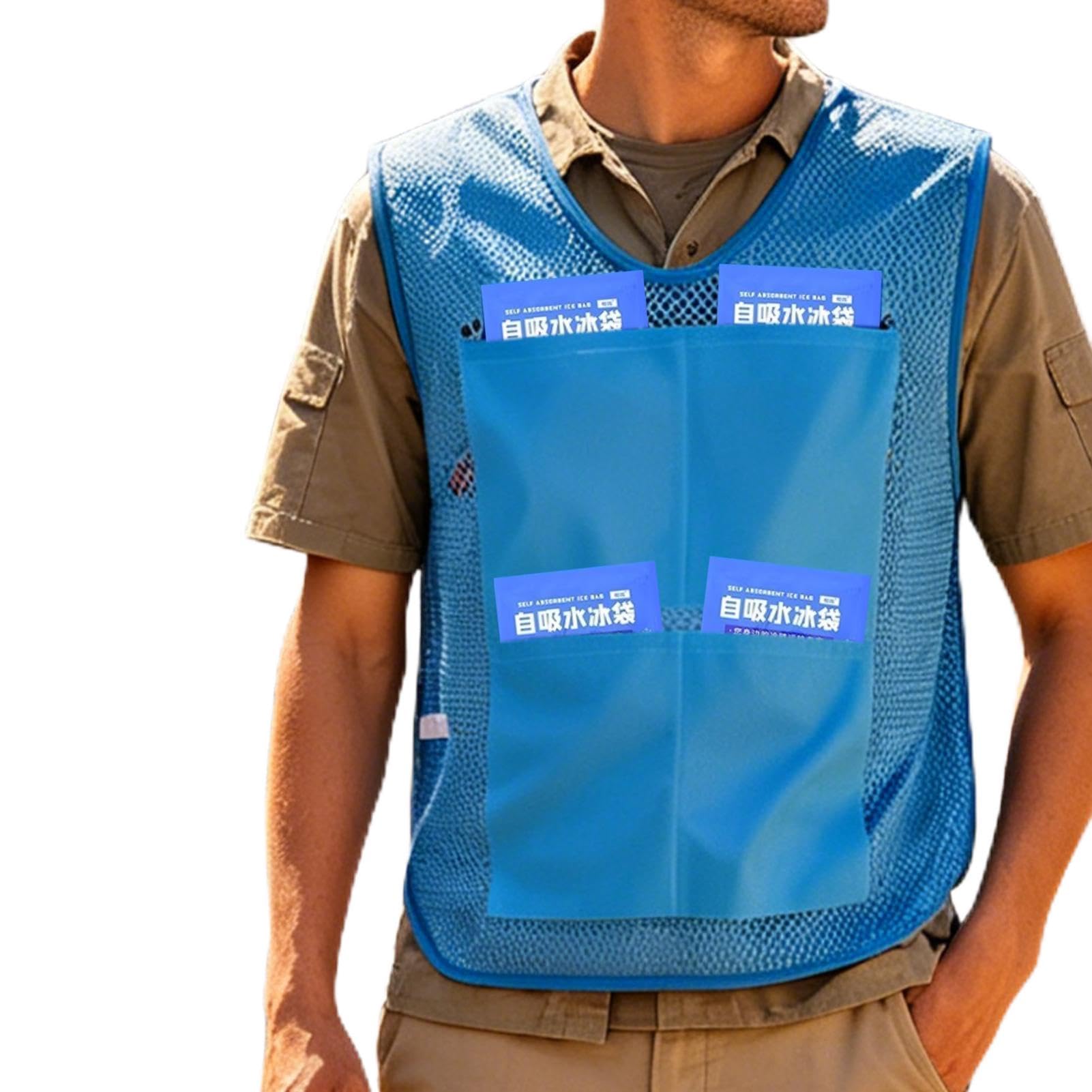 Chalecos Refrigerantes | Ropa Transpirable para Clima Cálido con 8 Paquetes de Hielo | Chaleco Refrigerante Con Hielo - para Construcción Ciclismo Senderismo Caza Motocicleta Camioneros