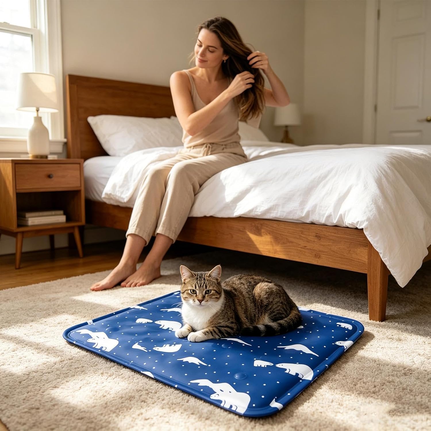 Cat Cooling Mat - Washable Portable Pet Cool Blankets | Cat Cooling Blankets Sleeping Bed - for Summer Indoor Outdoor Car Patio Travel Crate Balcony Beach