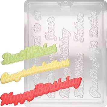 CybrTrayd Chocolate Candy Mold Salutations 11 Cavities 1" tall x 1/8deep For Candy, Cookies, Chocolate, Soap & Plaster Includes Instructions
