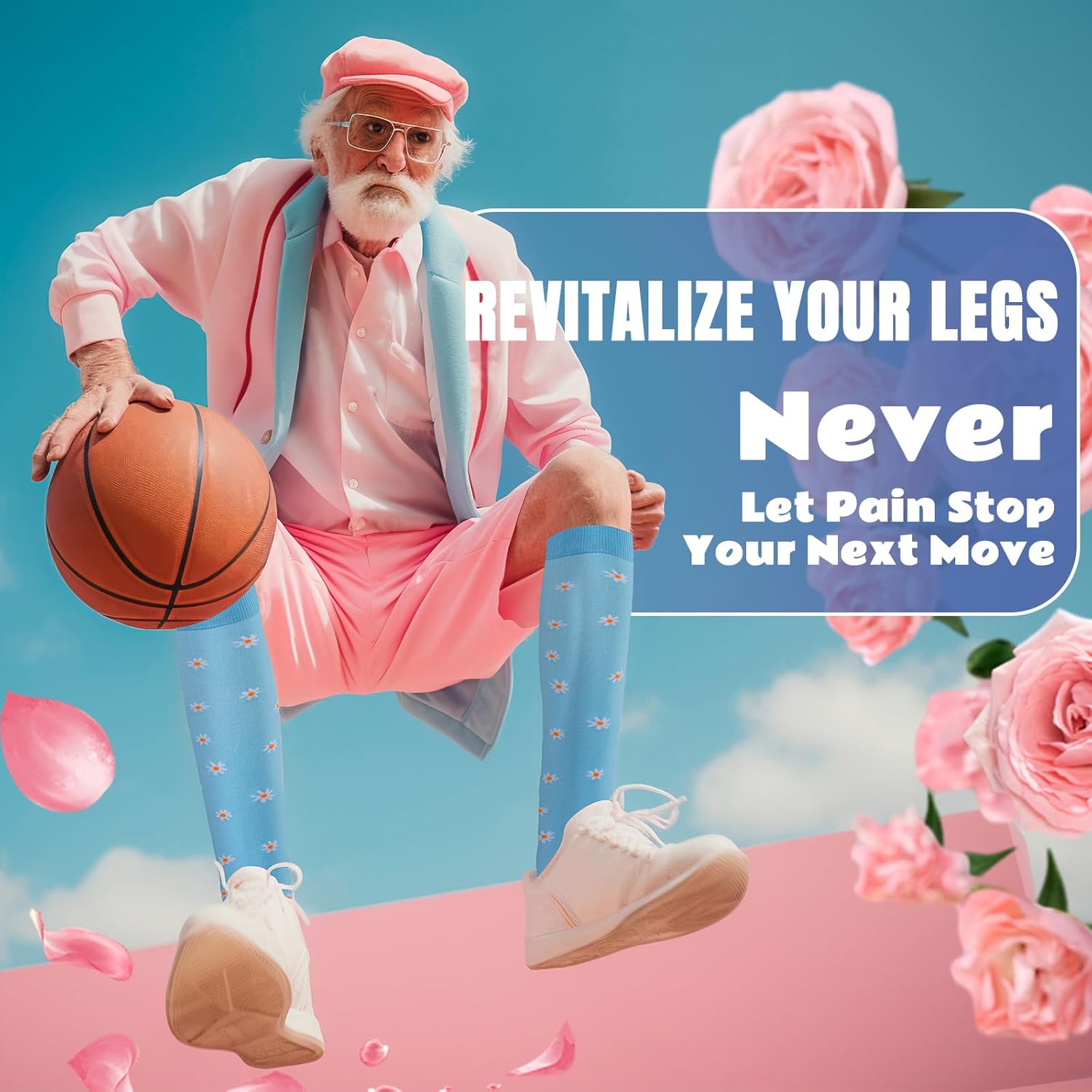 Compression Socks for Women & Men 7 Pairs Knee High Compression Socks 20-30 mmhg Best for Running,Nurse,Travel - Image 4