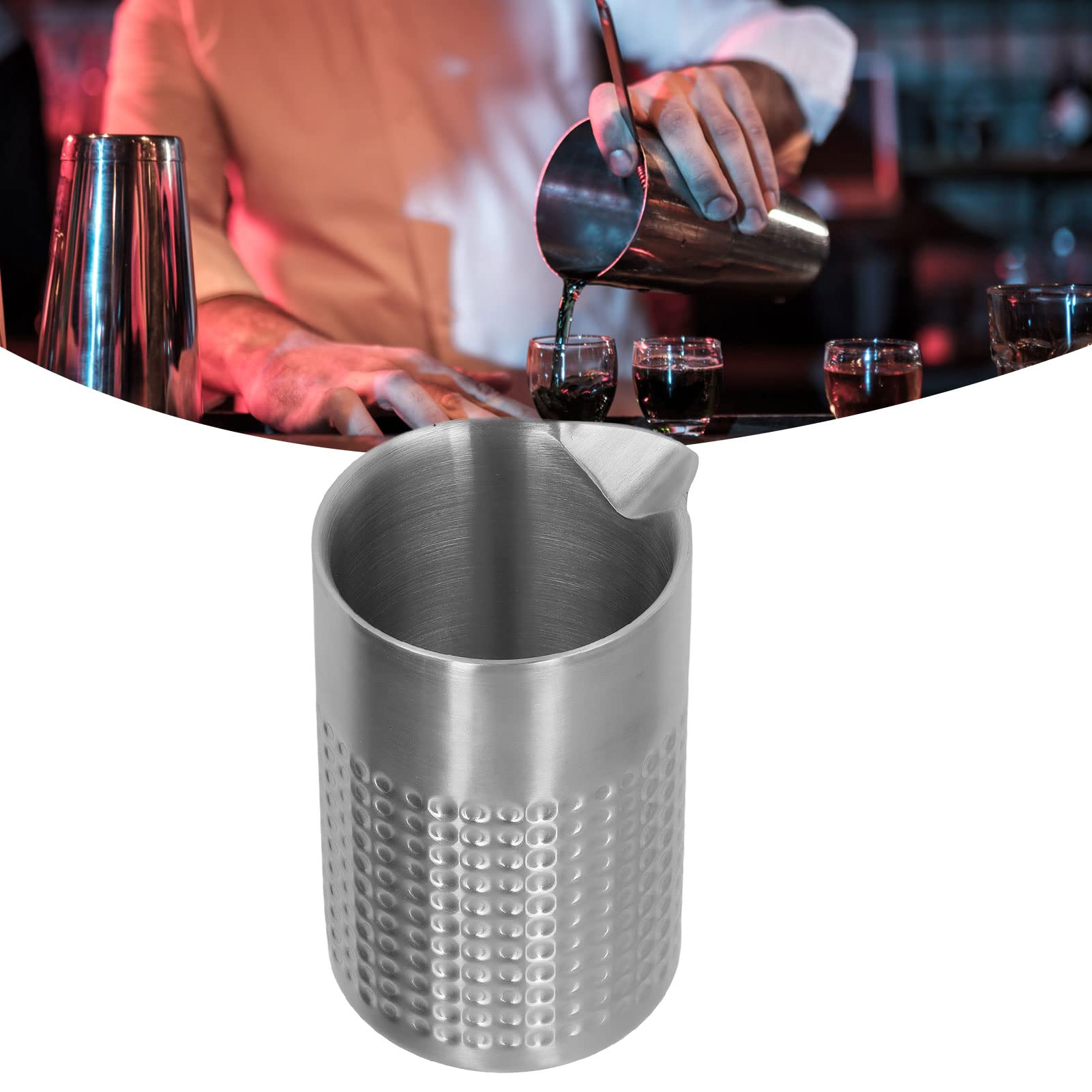 Shaker à Cocktail En Acier Inoxydable, Shaker à Double Paroi Craft Bar Shaker à Cocktail Givré Double Grille Tasse Martelé Dot Voyage Remuer Verre Pour Bar Bart Ending