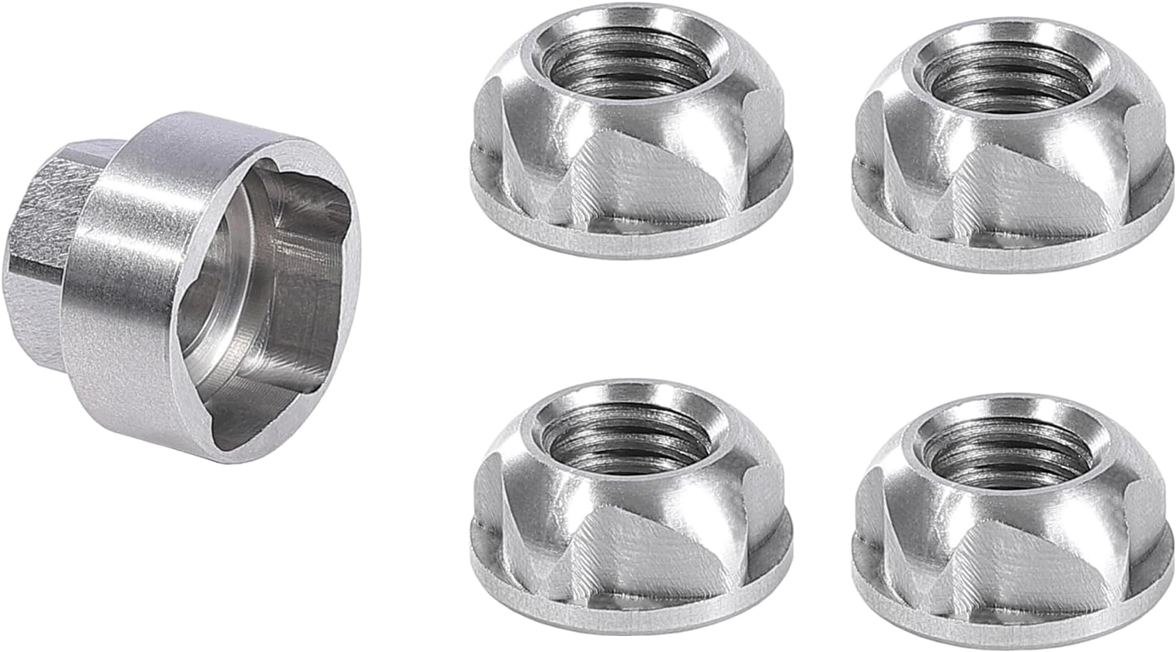 M14 304 Stainless Steel Anti-Theft Locking Nuts P2.0 Security Hardware Kit for Mountain Bike Awning Car Accessories for Styling Light Bar Safety,(4 Lock+ 1 Key)