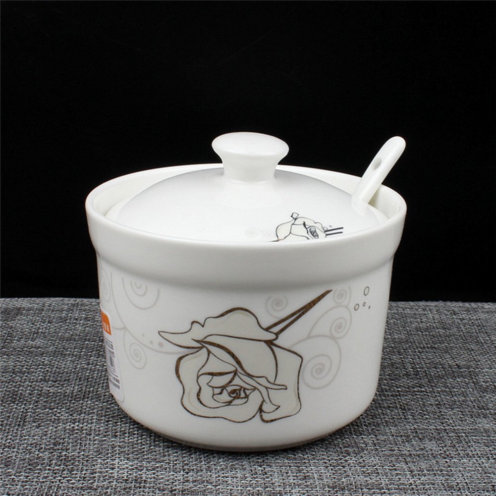 DKOSHDUISHKG Ceramic canisters,Spice jars Spice organizer Ceramic coffee canister Small jars-A