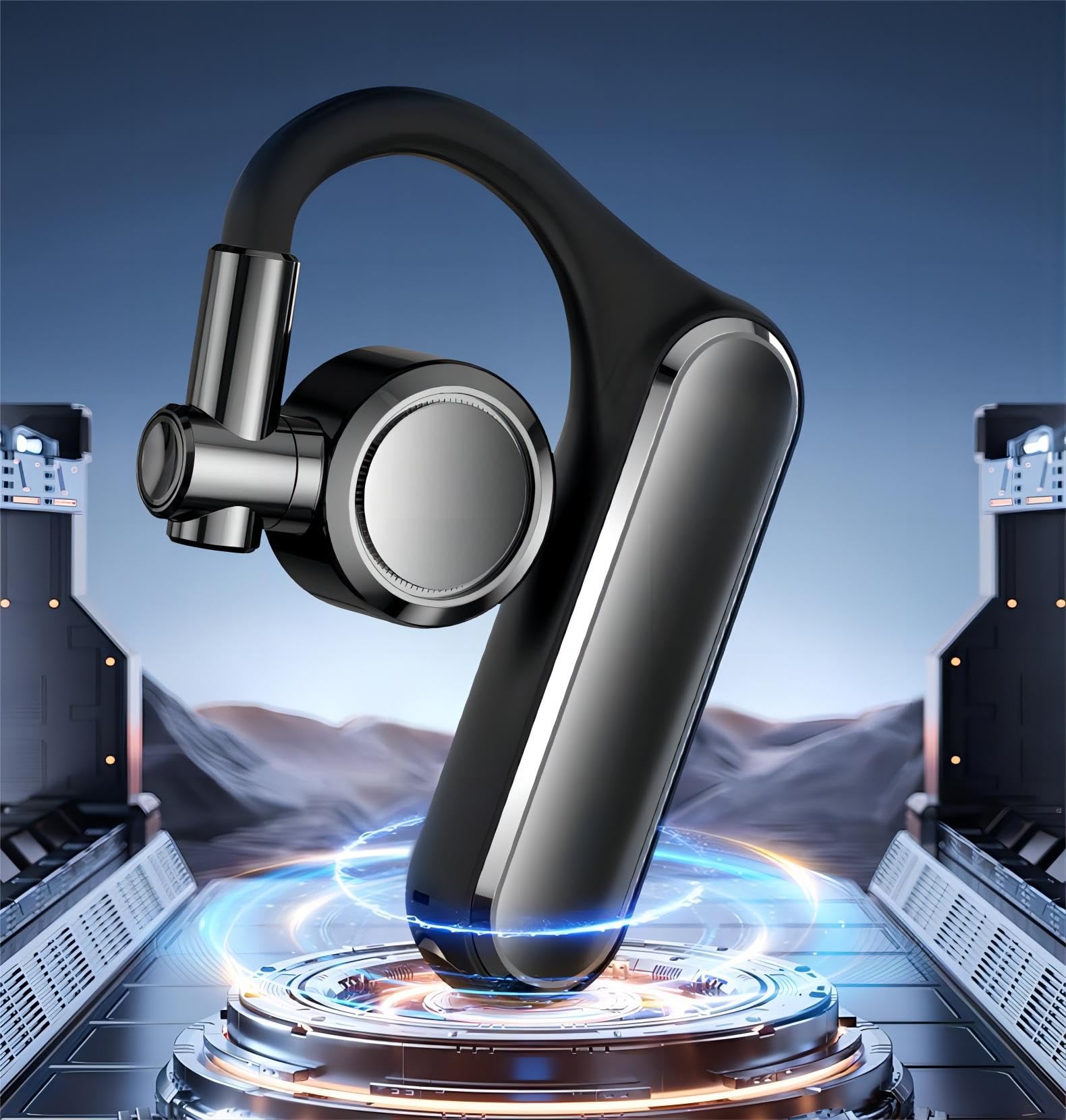 Azonee Bluetooth earpiece V5.4 Single Ear Bluetooth Headset, with Noise Cancellation and Microphone Compatible, Talk time of 35 Hours Bluetooth Phone Headset, Available for iPhone and Android. (Z8)