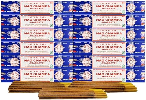 Satya Sai Baba Nag Champak Agarbatti - Varillas de incienso original, 6.35 oz
