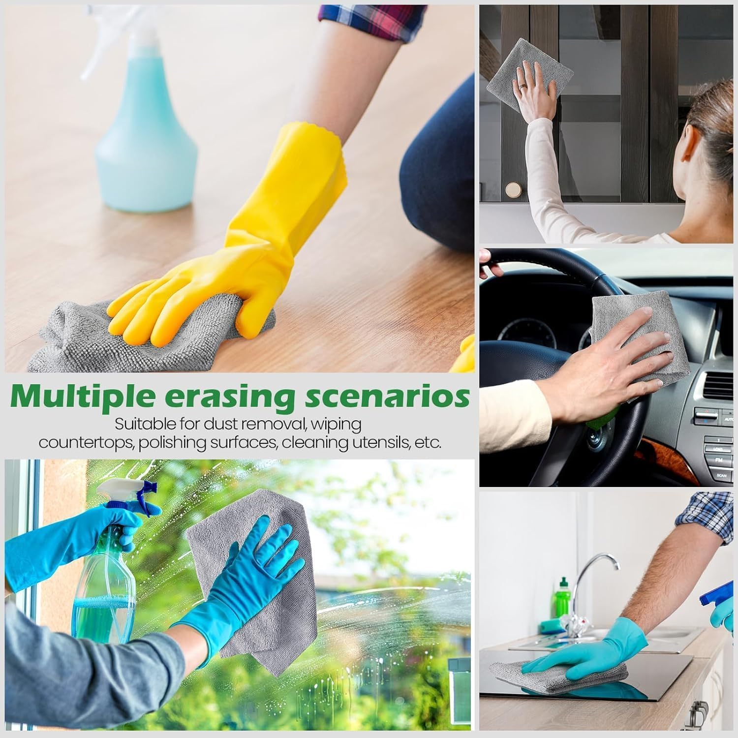 BELOXY 20 Pack Thickened Magic Cleaning Cloth, 2025 New Reusable Microfiber Glass Cleaning Cloths, 30X30 CM Lint-Free Cleaning Cloth Streak-Free Miracle Cloth for Tea Towels, Cars, Window (20) 2