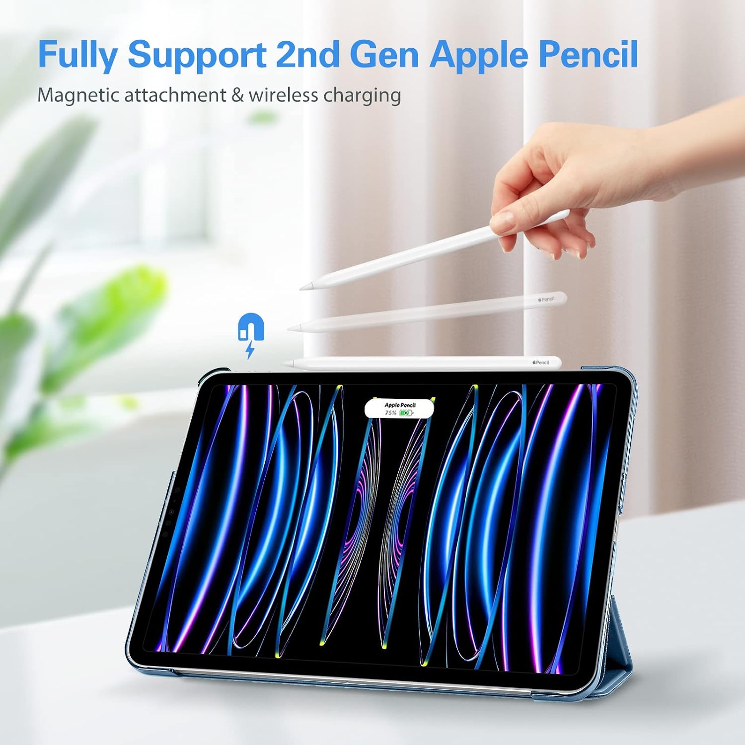 ProCase iPad Pro 11 Inch Case 2022/2021 / 2020/2018, Slim Stand Hard Back Shell Smart Cover for iPad Pro 11 Inch 4th Generation 2022 / 3rd Gen 2021/ 2nd Gen 2020 / 1st Gen 2018 -SkyBlue