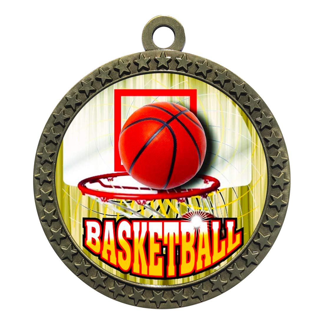 Engraved Basketball Gold Medal Trophy Award with Personalized Custom Text LD212-FCL412 1PK