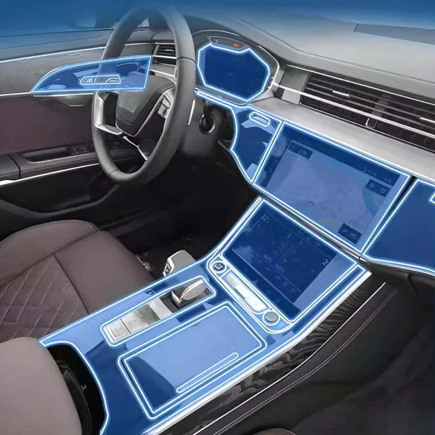 Dashboard Multimedia Navigation Transparent Protection, for Audi A8 Type 2022 Film Anti-Scratch