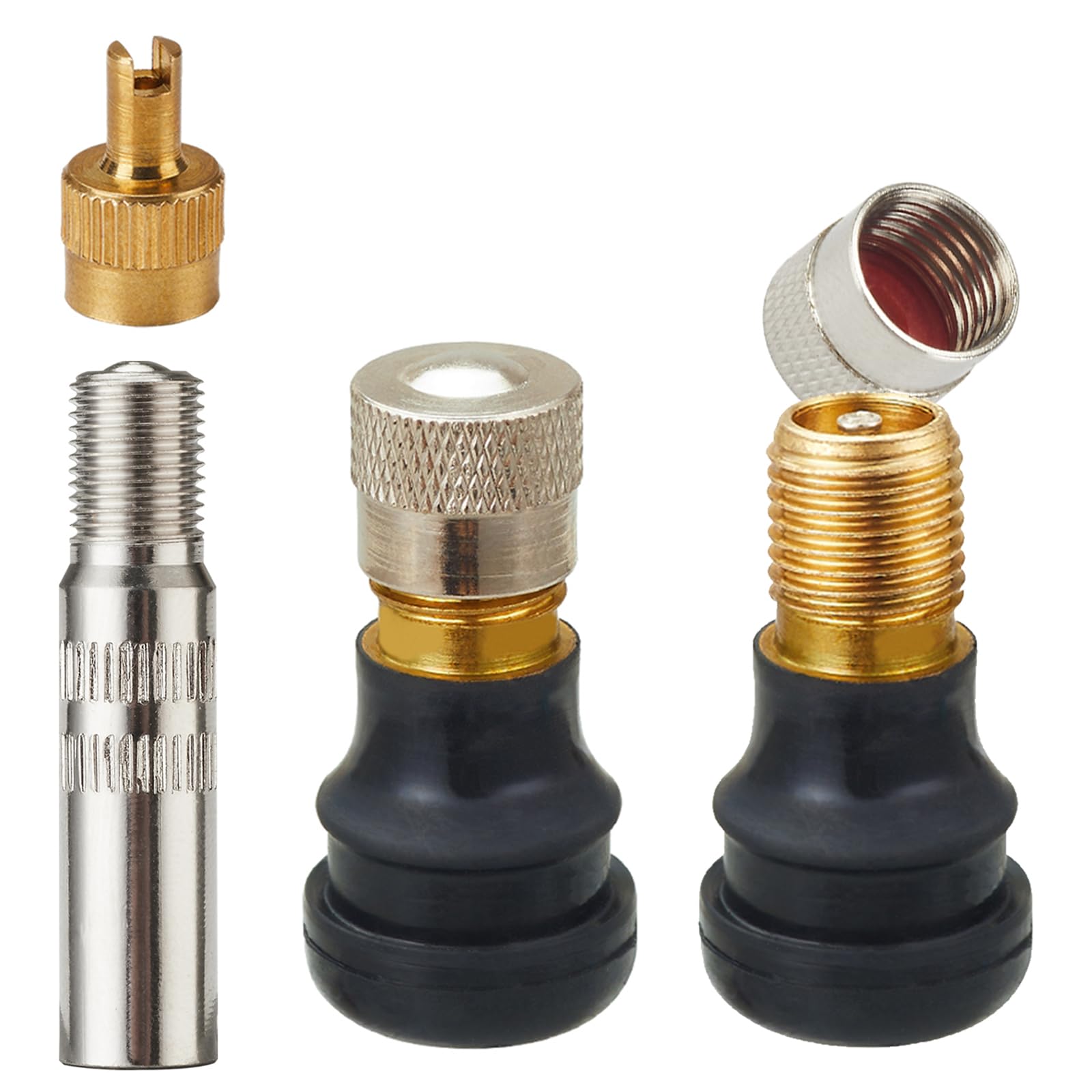Set 2 Valvole Tubeless Con Estensione Per Monopattino Elettrico, Bici, Auto - Compatibile Xiaomi Ninebot