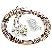 Vista 25 de 1.5m (5ft) LC UPC 12 fibras OS2 monomodo manojo fibra óptica coleta, SingleMode 9/125 LC-UPC fibra Pigtail