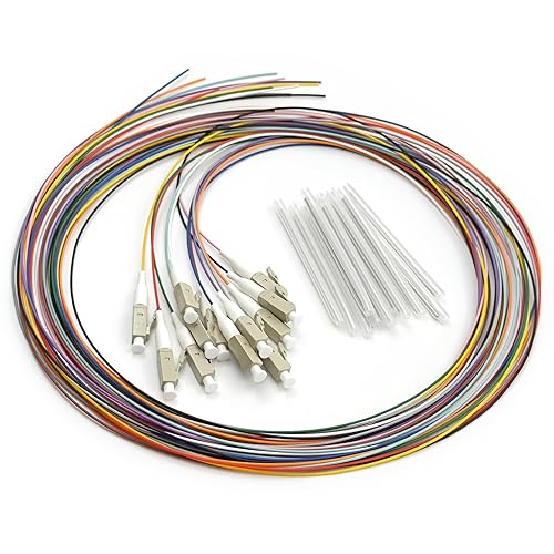 Vista 25 de Paquete de 4 coletas de fibra monomodo 9/125 LC-UPC de 6 hebras, coleta de fibra óptica, cable LC de 4.9 ft