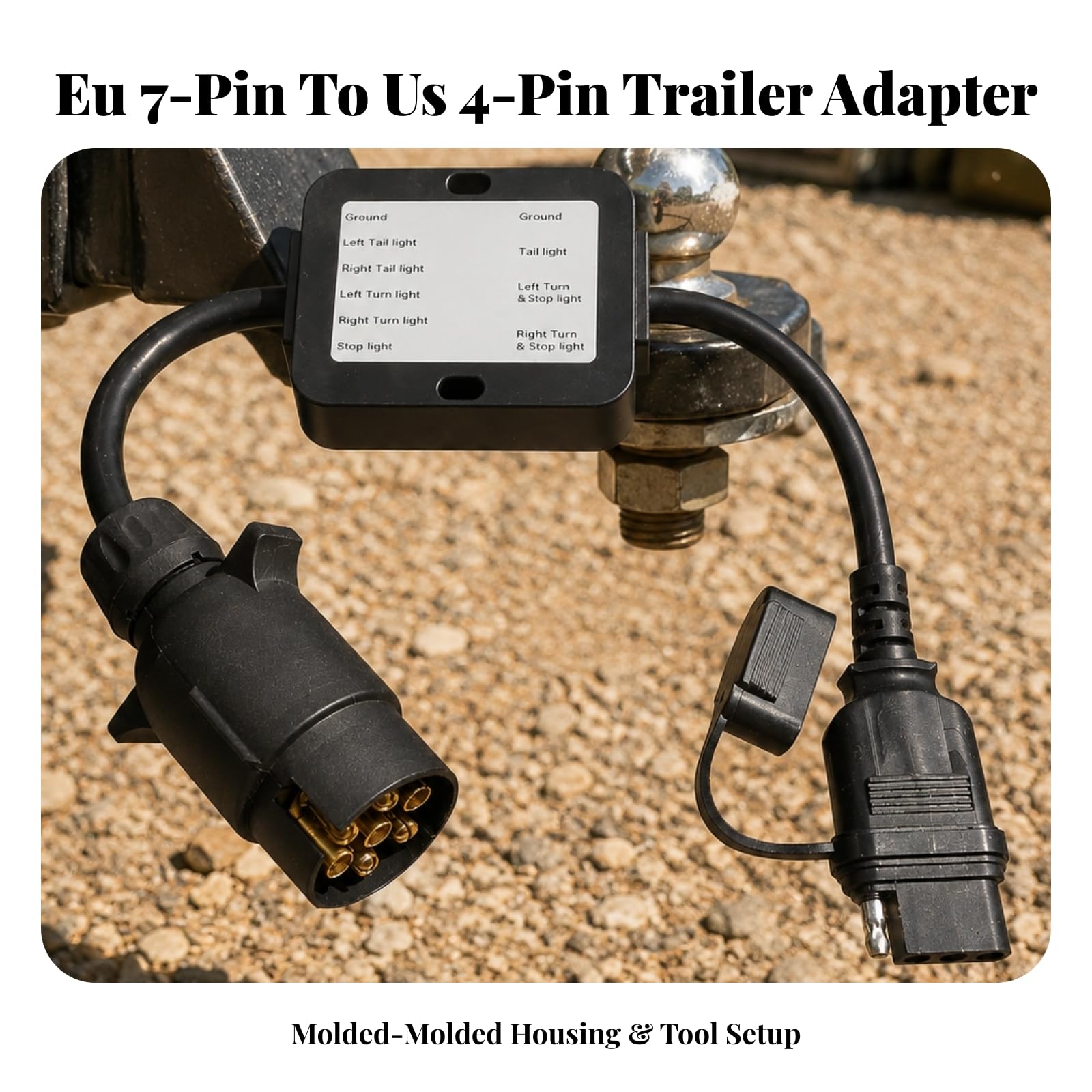 Convertidor Señal Remolque Robusto | Fácil Instalación, Convertidor Eléctrico Remolque con Tapas Proctoras, Plug and Play, para Remolques