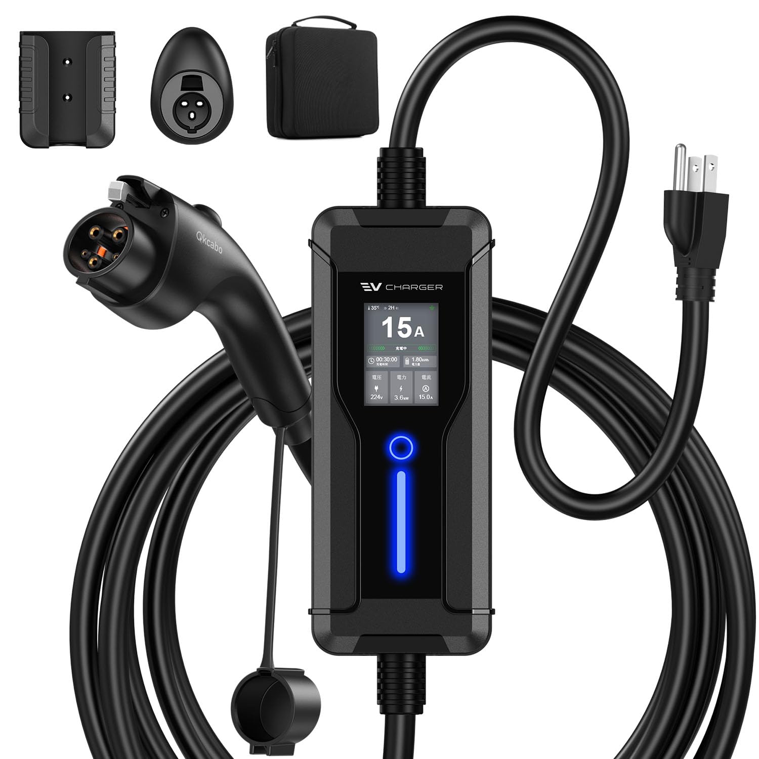 Amazon.co.jp: Qkcabo 電気自動車 充電ケーブル SAE J1772 EV充電器