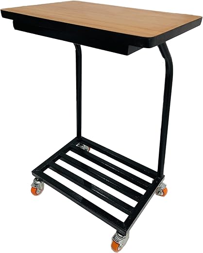 GOYALSON Office Home Inverter Battery UPS Trolley Stand Heavy Duty Fit to Every Type of Inverter Battery or UPS Stand Trolley Made of Iron (Brown,…