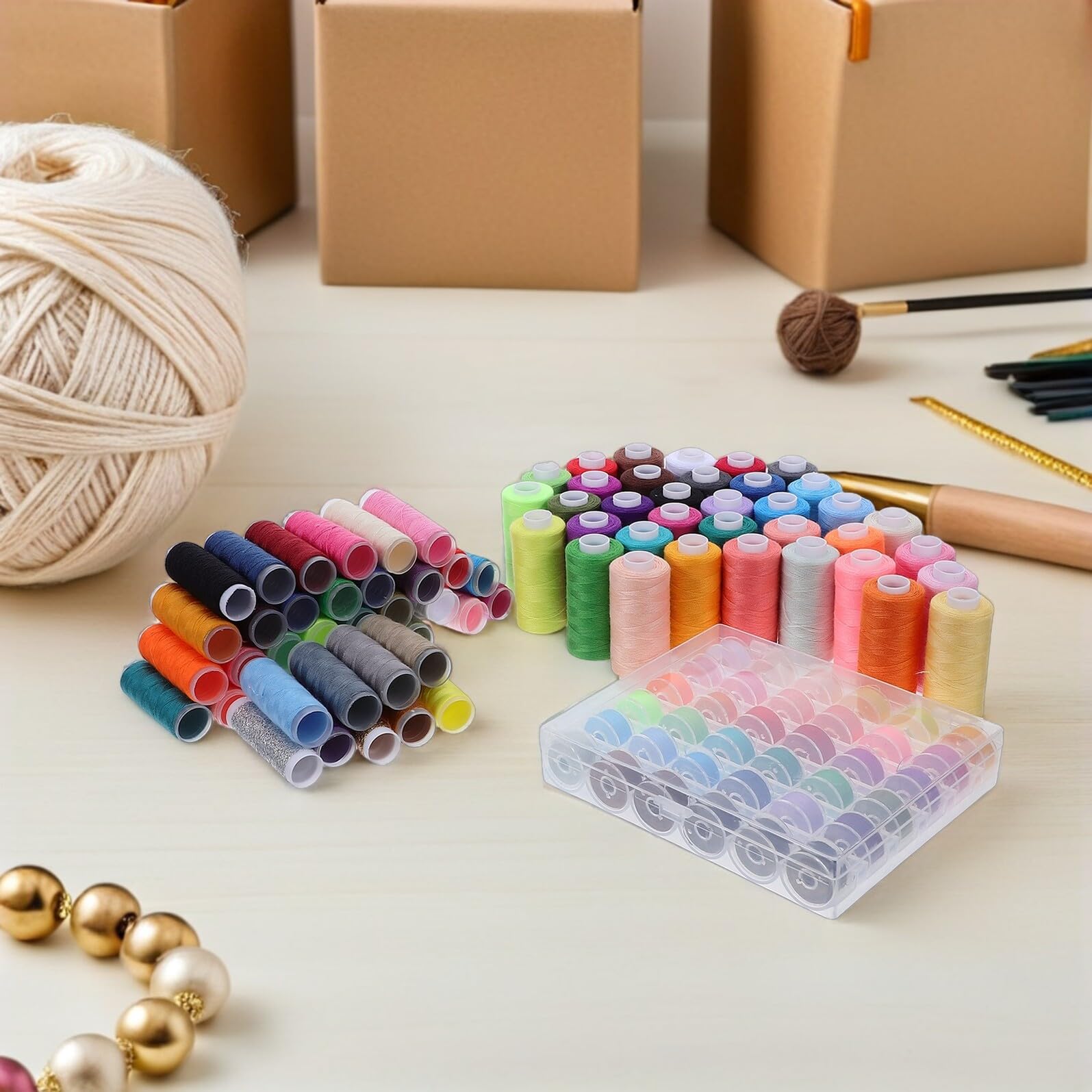 SOIMISS Set de Hilos para Coser y Máquinas con 111 Piezas, Surtido de 39 Colores Variados, Material de Costura Multifuncional para Principiantes y Profesionales, Uso en Manualidades