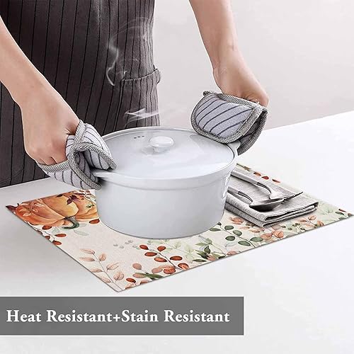 Vista 90 de Juego de 6 manteles individuales rojos para el día de San Valentín, diseño de corazón de San Valentín, resistentes al calor, lavables, manteles