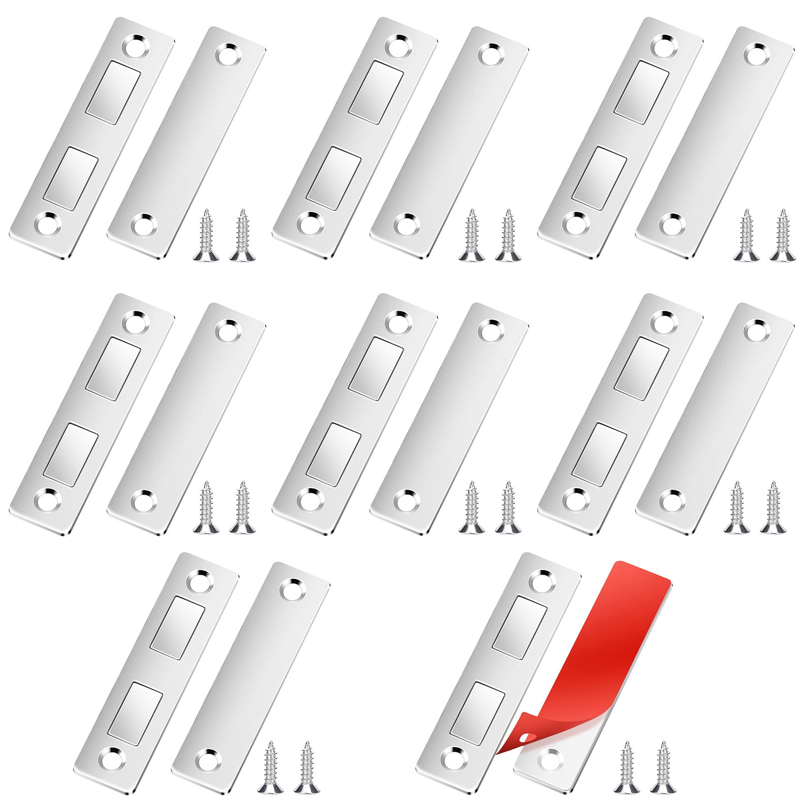 Imanes Para Puertas Correderas - 8 Pares, Ultrafinos (4.1 Mm), Fuerte Adhesión, Para Armarios, Cocinas, Cajones