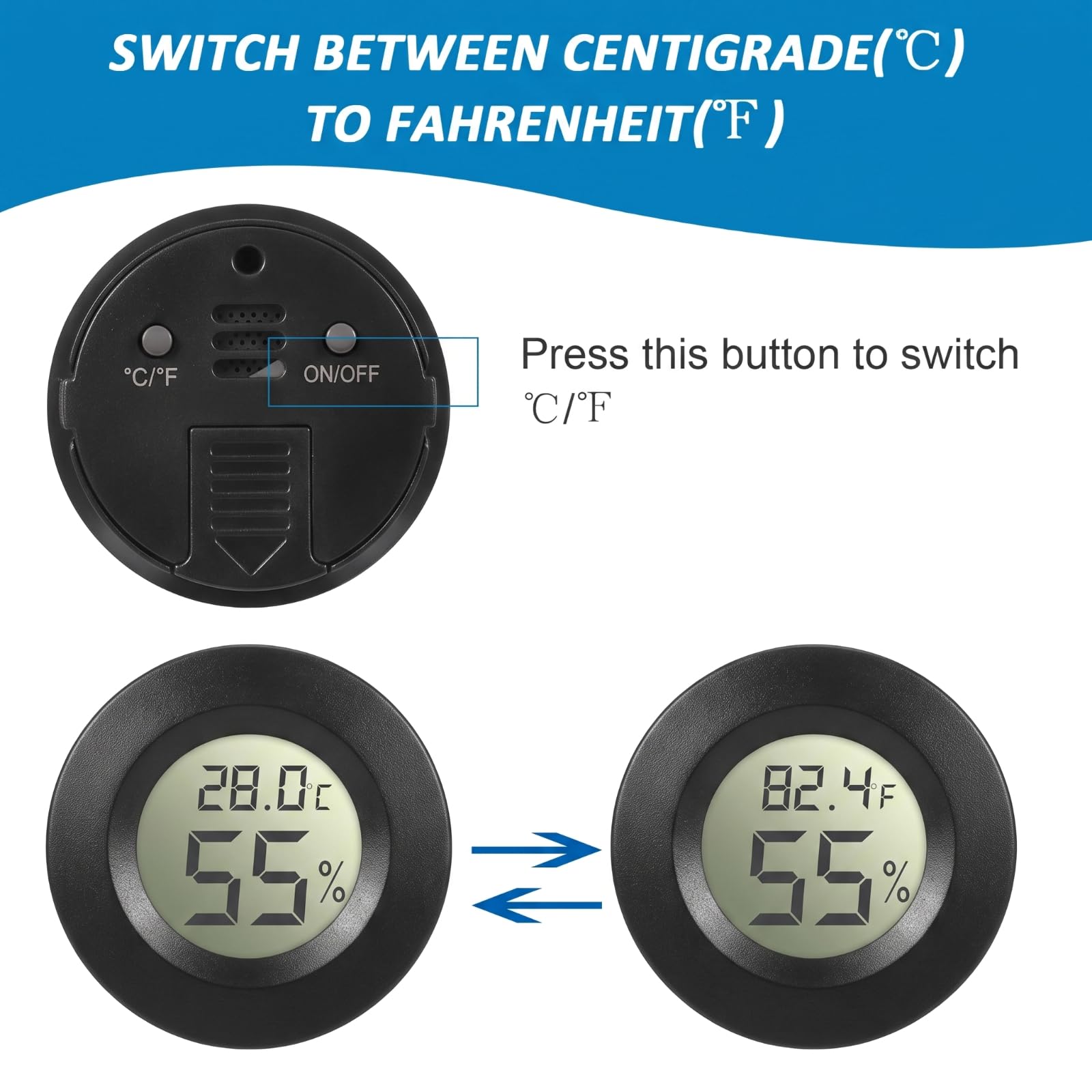 Weewooday 20 mini higrómetros termómetro digital LCD monitor interior/exterior medidor de humedad de la habitación medidor de temperatura para invernadero, jardín, reptiles, incubadora, sótano, ℉/℃