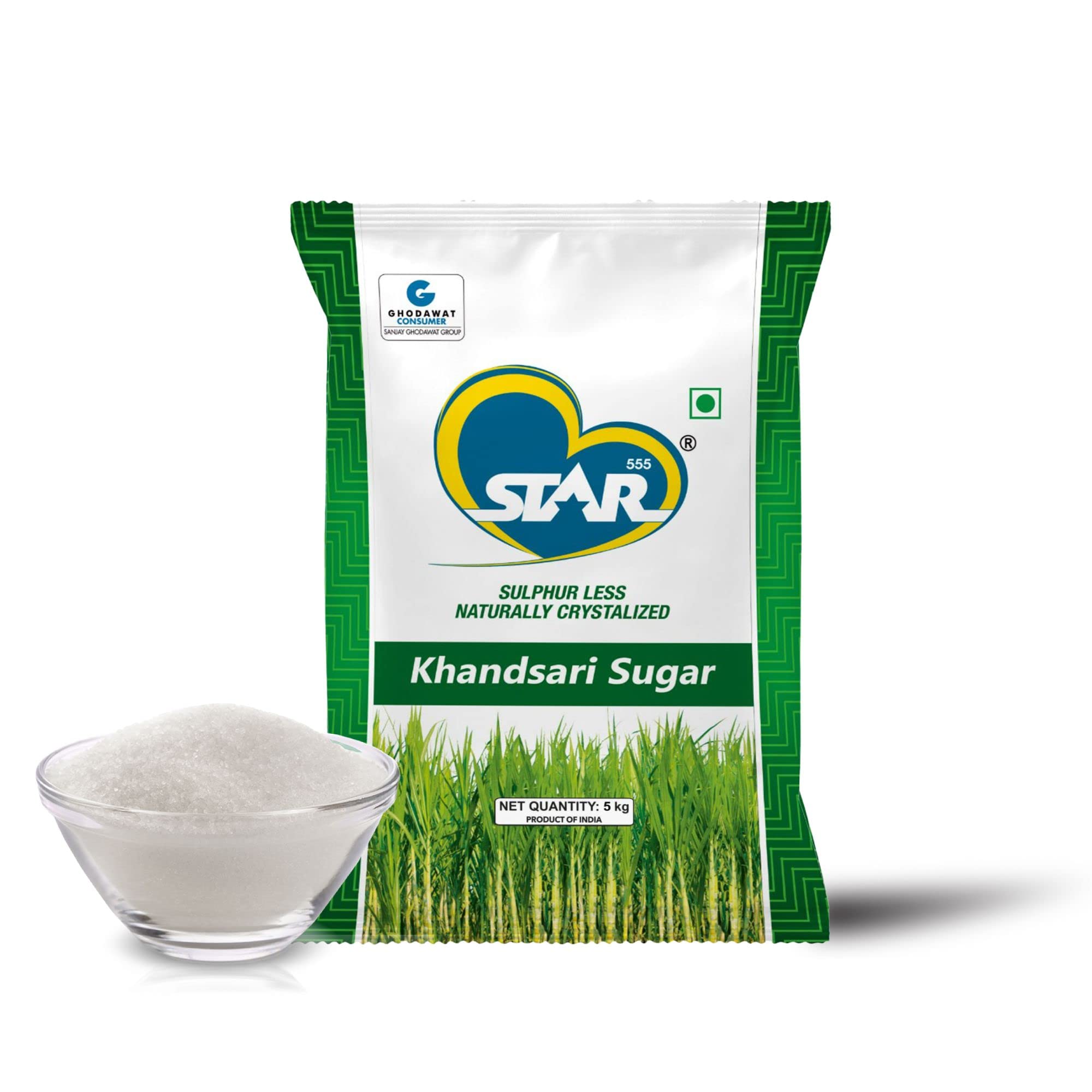 STAR 555 Unrefined Desi Raw Khandsari Sugar- 5 KG | Naturally