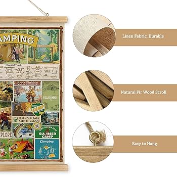 Amazon.com: MIDEFINCH Vintage Camping Poster with Wooden