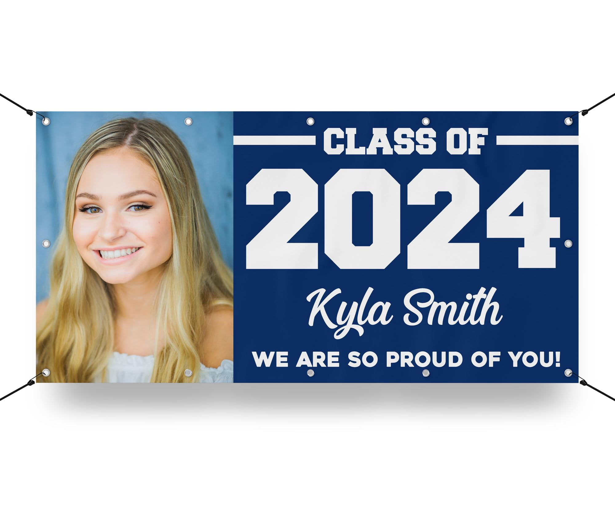 Class of 2024 Graduation Vinyl Banner Personalized Sign, Customizable School Colors, Custom Photo - Milweb1 (2'x4')